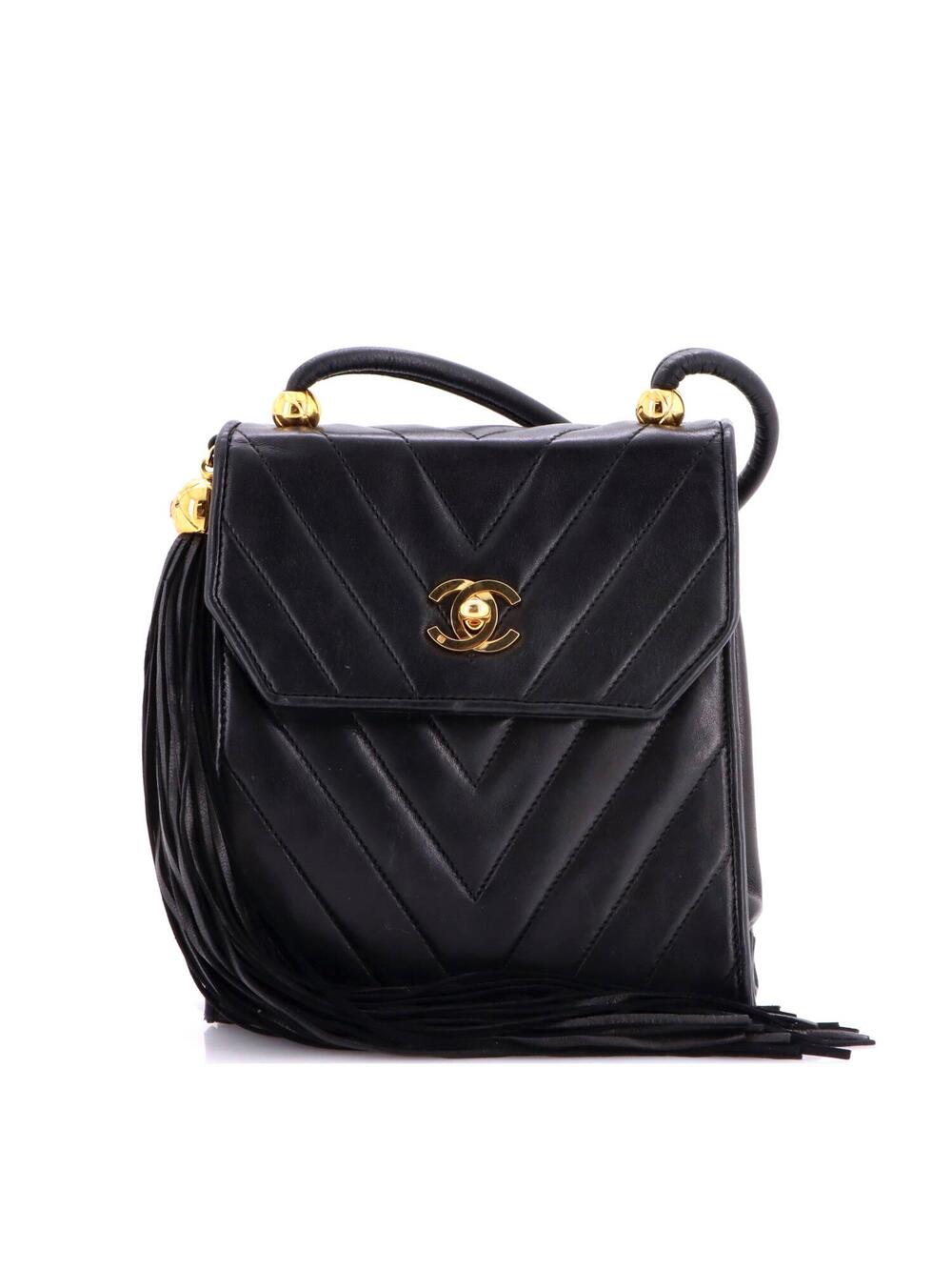 Chanel Vintage Cc Tassel Flap Bag #285859C19B